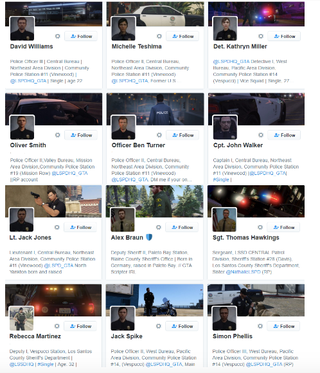 In an effort to expand their stories, some roleplayers maintain Twitter accounts where they continue to roleplay on a daily basis. GTA Online police departments and city officials will even hold press conferences. Sometimes roleplayers use photos to tell short stories of crimes or events that happen to them, like a visit to the morgue.